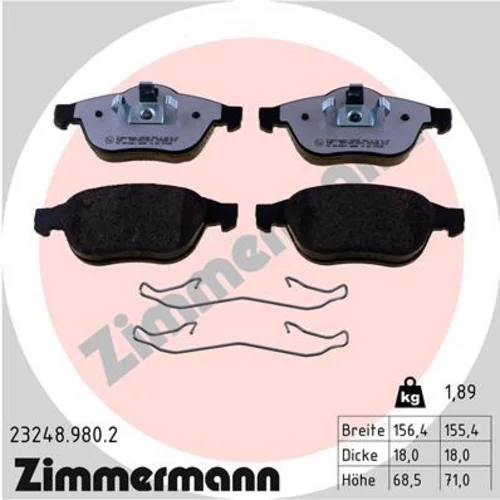 Sada brzdových platničiek kotúčovej brzdy ZIMMERMANN 23248.980.2