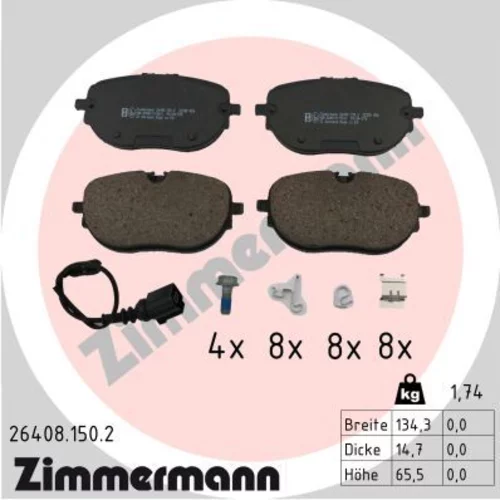 Sada brzdových platničiek kotúčovej brzdy ZIMMERMANN 26408.150.2