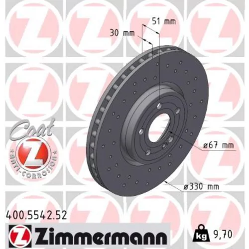 Brzdový kotúč ZIMMERMANN 400.5542.52