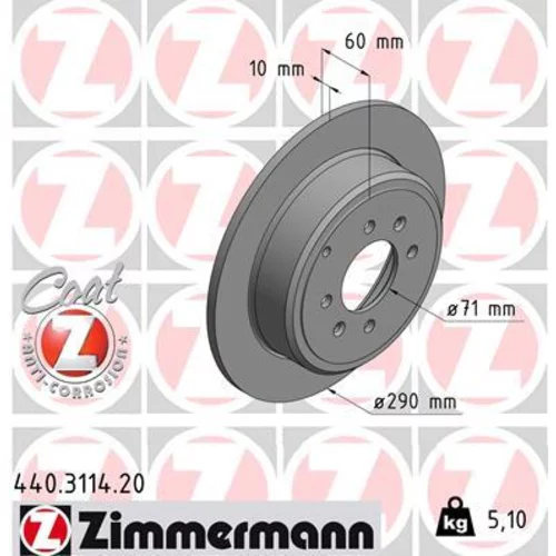 Brzdový kotúč ZIMMERMANN 440.3114.20