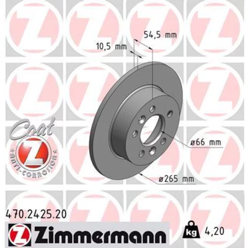 Brzdový kotúč ZIMMERMANN 470.2425.20