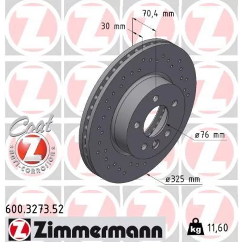 Brzdový kotúč ZIMMERMANN 600.3273.52