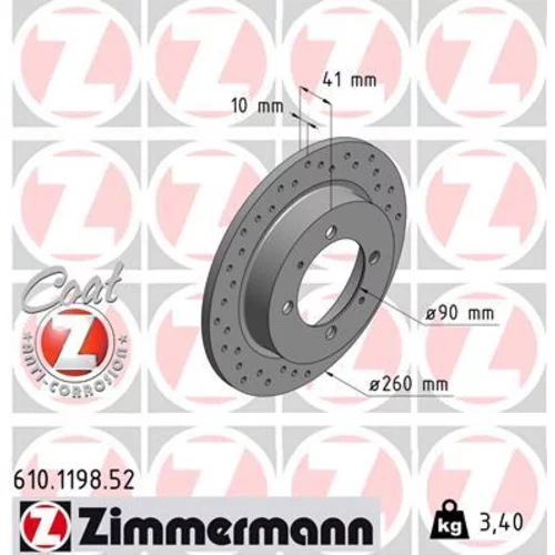 Brzdový kotúč ZIMMERMANN 610.1198.52