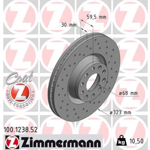 Brzdový kotúč ZIMMERMANN 100.1238.52