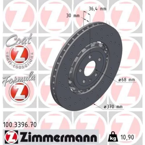 Brzdový kotúč ZIMMERMANN 100.3396.70