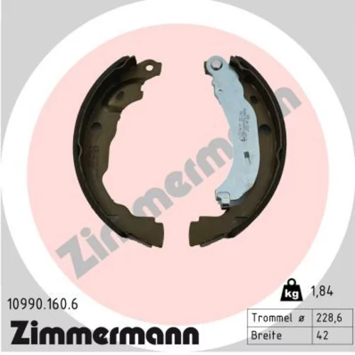 Sada brzd. čeľustí parkov. brzdy ZIMMERMANN 10990.160.6