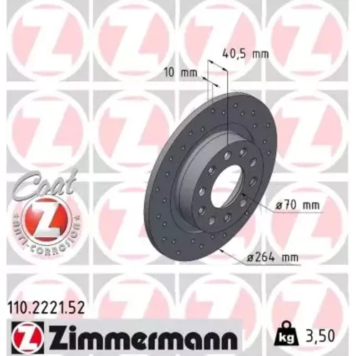 Brzdový kotúč ZIMMERMANN 110.2221.52