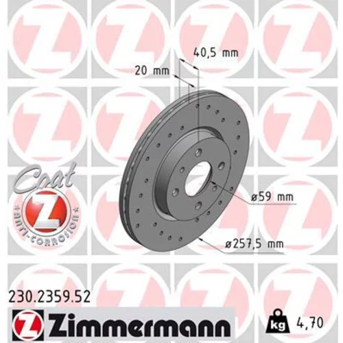 Brzdový kotúč ZIMMERMANN 230.2359.52