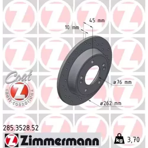 Brzdový kotúč ZIMMERMANN 285.3528.52