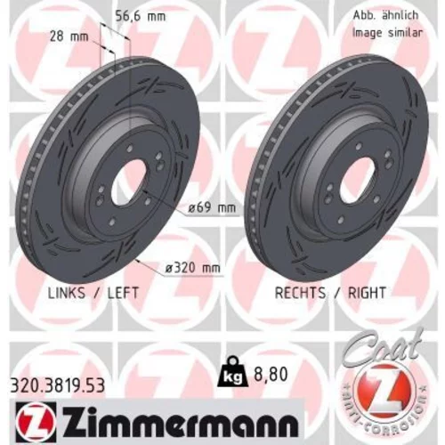 Brzdový kotúč ZIMMERMANN 320.3819.53