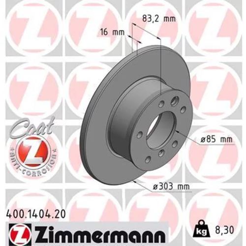 Brzdový kotúč ZIMMERMANN 400.1404.20