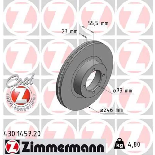 Brzdový kotúč ZIMMERMANN 430.1457.20