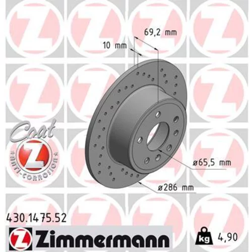 Brzdový kotúč ZIMMERMANN 430.1475.52