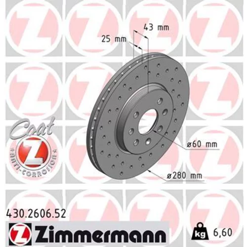 Brzdový kotúč ZIMMERMANN 430.2606.52