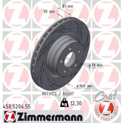 Brzdový kotúč ZIMMERMANN 450.5204.55