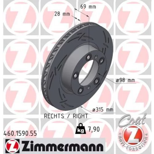 Brzdový kotúč ZIMMERMANN 460.1590.55