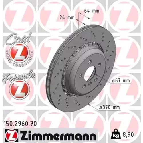 Brzdový kotúč 150.2960.70 /Zimmermann/