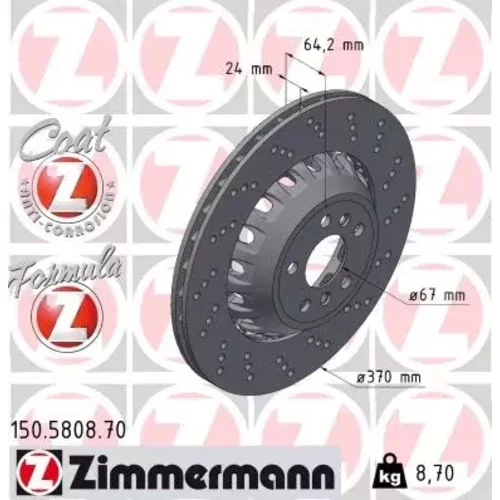 Brzdový kotúč ZIMMERMANN 150.5808.70