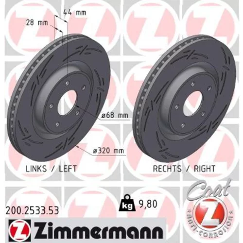 Brzdový kotúč ZIMMERMANN 200.2533.53