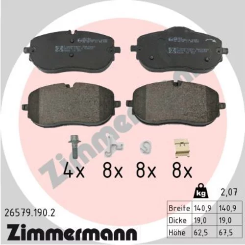 Sada brzdových platničiek kotúčovej brzdy 26579.190.2 /Zimmermann/