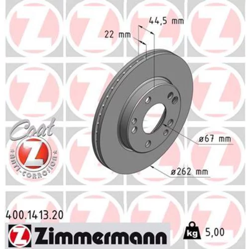 Brzdový kotúč 400.1413.20 /Zimmermann/