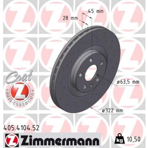 Brzdový kotúč ZIMMERMANN 405.4104.52