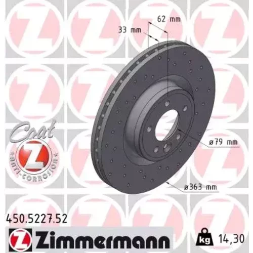 Brzdový kotúč ZIMMERMANN 450.5227.52