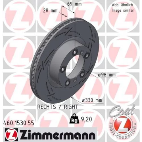 Brzdový kotúč ZIMMERMANN 460.1530.55