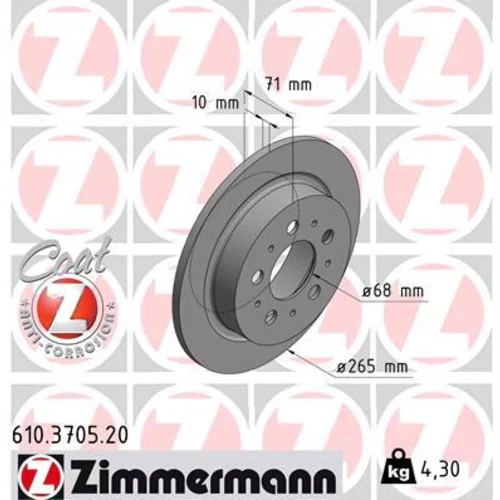 Brzdový kotúč ZIMMERMANN 610.3705.20