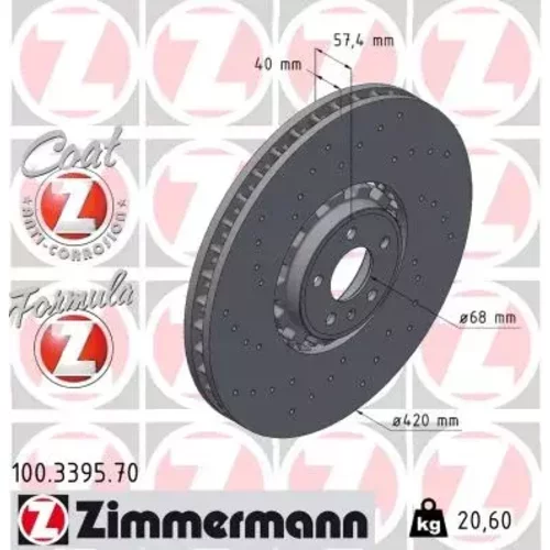 Brzdový kotúč ZIMMERMANN 100.3395.70