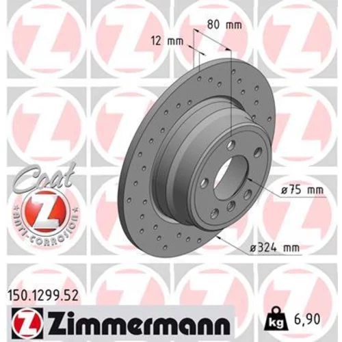 Brzdový kotúč ZIMMERMANN 150.1299.52