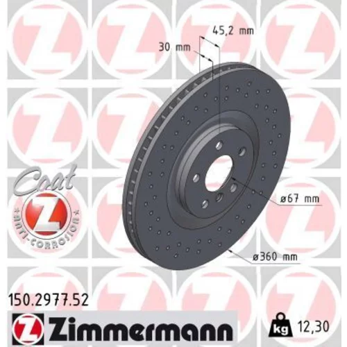 Brzdový kotúč ZIMMERMANN 150.2977.52