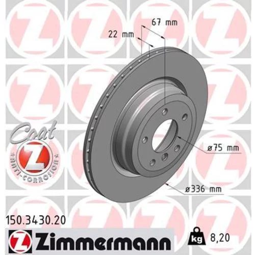 Brzdový kotúč ZIMMERMANN 150.3430.20