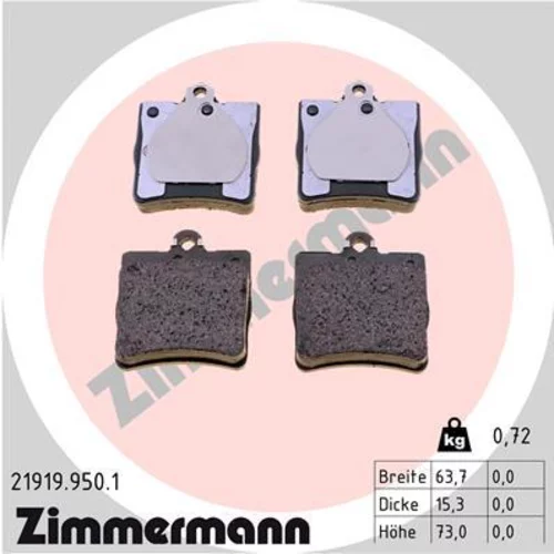 Sada brzdových platničiek kotúčovej brzdy ZIMMERMANN 21919.950.1