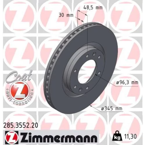 Brzdový kotúč ZIMMERMANN 285.3552.20
