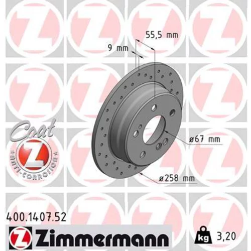 Brzdový kotúč ZIMMERMANN 400.1407.52
