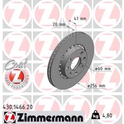 Brzdový kotúč ZIMMERMANN 430.1466.20