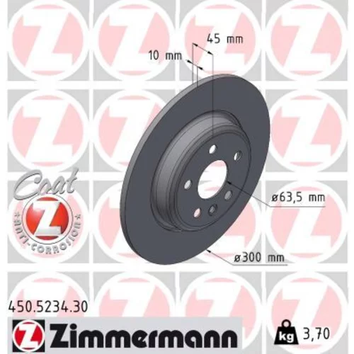 Brzdový kotúč ZIMMERMANN 450.5234.30