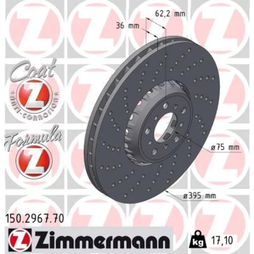 Brzdový kotúč ZIMMERMANN 150.2967.70