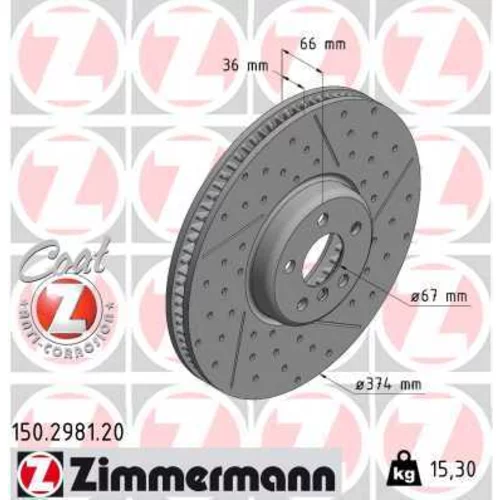 Brzdový kotúč ZIMMERMANN 150.2981.20