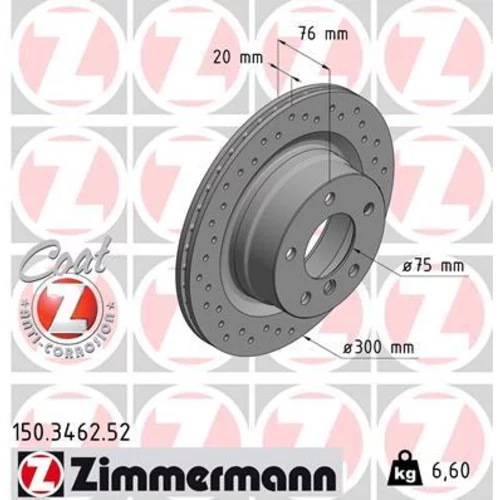 Brzdový kotúč ZIMMERMANN 150.3462.52