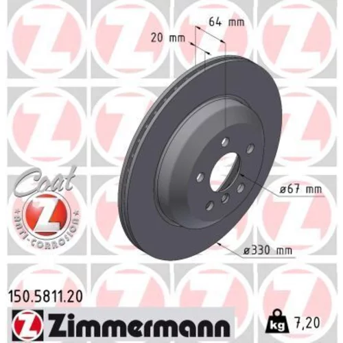 Brzdový kotúč ZIMMERMANN 150.5811.20