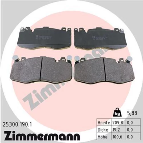 Sada brzdových platničiek kotúčovej brzdy ZIMMERMANN 25300.190.1