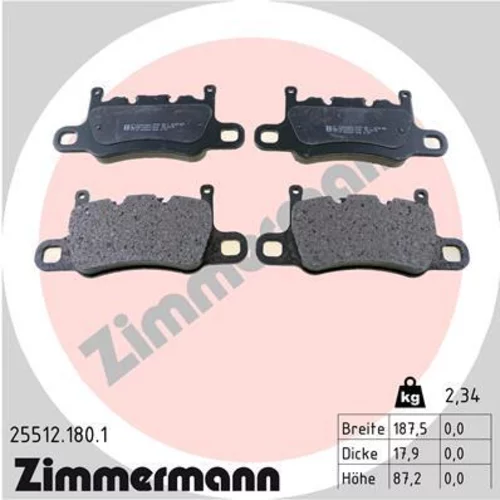 Sada brzdových platničiek kotúčovej brzdy ZIMMERMANN 25512.180.1