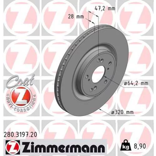 Brzdový kotúč ZIMMERMANN 280.3197.20