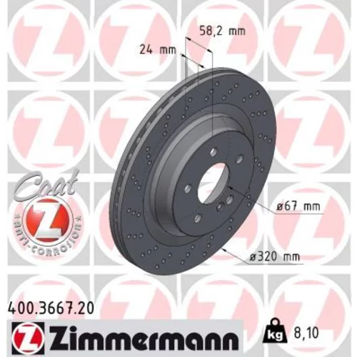 Brzdový kotúč ZIMMERMANN 400.3667.20