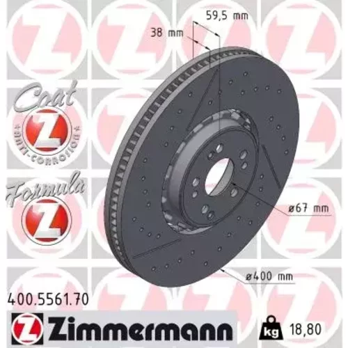 Brzdový kotúč ZIMMERMANN 400.5561.70