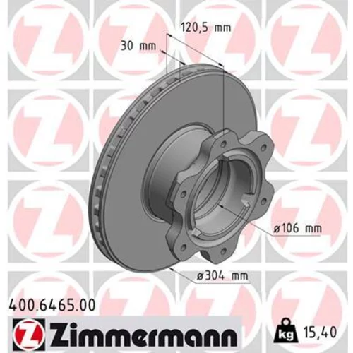 Brzdový kotúč 400.6465.00 /Zimmermann/
