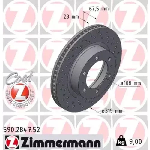 Brzdový kotúč ZIMMERMANN 590.2847.52