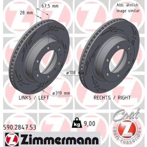 Brzdový kotúč ZIMMERMANN 590.2847.53